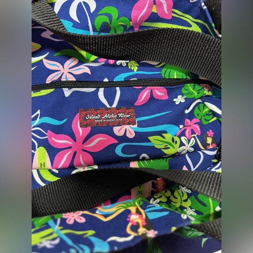 Island Aloha Wear Reversible Hula Girl Tote Bag 12” x 14” x 6” - Picture 6 of 9